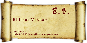 Billes Viktor névjegykártya